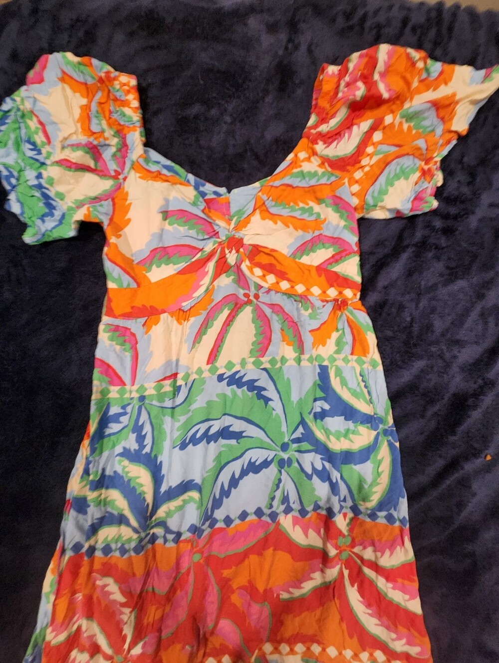 Blue Steel tropical-print midi dress M NWOT